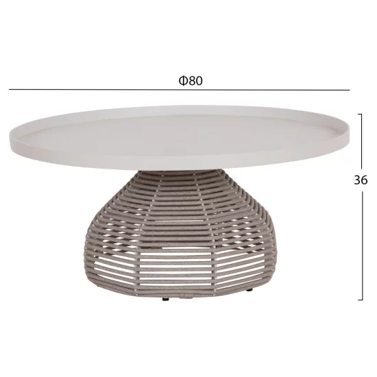 ΣΕΤ ΣΑΛΟΝΙ 5ΤΜΧ DRISCOLL ΗM6473.02 IVORY ΑΛΟΥΜΙΝΙΟ--ΜΠΕΖ ΣΧΟΙΝΙ & OLEFIN ΥΦΑΣΜΑ