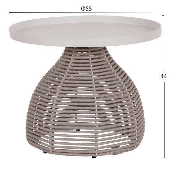 ΣΕΤ ΣΑΛΟΝΙ 5ΤΜΧ DRISCOLL ΗM6473.02 IVORY ΑΛΟΥΜΙΝΙΟ--ΜΠΕΖ ΣΧΟΙΝΙ & OLEFIN ΥΦΑΣΜΑ