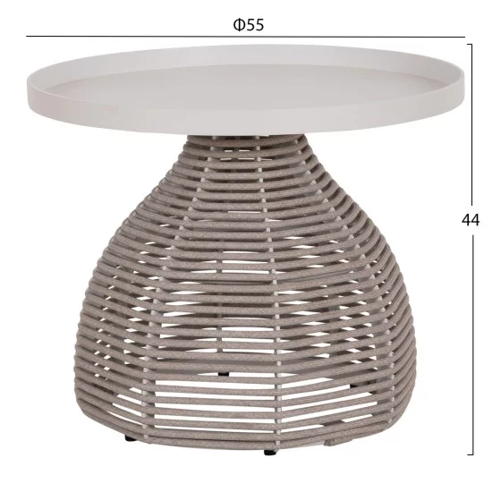 ΣΕΤ ΣΑΛΟΝΙ 5ΤΜΧ DRISCOLL ΗM6473.02 IVORY ΑΛΟΥΜΙΝΙΟ--ΜΠΕΖ ΣΧΟΙΝΙ & OLEFIN ΥΦΑΣΜΑ