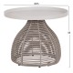 ΣΕΤ ΣΑΛΟΝΙ 5ΤΜΧ DRISCOLL ΗM6473.02 IVORY ΑΛΟΥΜΙΝΙΟ--ΜΠΕΖ ΣΧΟΙΝΙ & OLEFIN ΥΦΑΣΜΑ