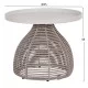 ΣΕΤ ΣΑΛΟΝΙ 5ΤΜΧ DRISCOLL ΗM6473.02 IVORY ΑΛΟΥΜΙΝΙΟ--ΜΠΕΖ ΣΧΟΙΝΙ & OLEFIN ΥΦΑΣΜΑ