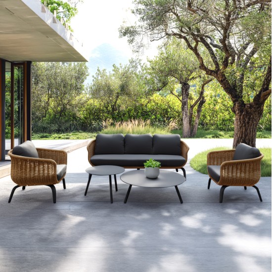 ΣΕΤ ΣΑΛΟΝΙ 5ΤΜΧ STERN HM6555.01 ΓΚΡΙ ΑΛΟΥΜΙΝΙΟ & ΥΦΑΣΜΑ--TWIST WICKER ΣΕ ΦΥΣΙΚΟ