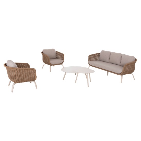 ΣΕΤ ΣΑΛΟΝΙ 5ΤΜΧ STERN HM6555.02 ΑΝΟΙΧΤΟ ΜΠΕΖ ΑΛΟΥΜΙΝΙΟ & OLEFIN--TWIST WICKER ΦΥΣΙΚΟ