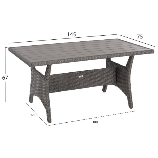 ΣΕΤ ΣΑΛΟΝΙ ΓΩΝΙΑ & ΤΡΑΠΕΖΙ CARSON HM6078.01 ΓΚΡΙ ΣΥΝΘ.RATTAN-ΜΑΞΙΛΑΡΙΑ