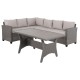 ΣΕΤ ΣΑΛΟΝΙ ΓΩΝΙΑ & ΤΡΑΠΕΖΙ CARSON HM6078.01 ΓΚΡΙ ΣΥΝΘ.RATTAN-ΜΑΞΙΛΑΡΙΑ