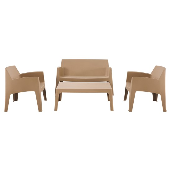 ΣΕΤ ΣΑΛΟΝΙ ΕΞ.ΧΩΡΟΥ 4ΤΜΧ SLEEK HM21268.03 ΚΑΠΟΥΤΣΙΝΟ ΠΟΛΥΠΡΟΠΥΛΕΝΙΟ