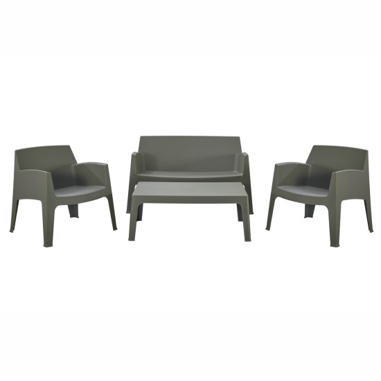 ΣΕΤ ΣΑΛΟΝΙ ΕΞ.ΧΩΡΟΥ 4ΤΜΧ SLEEK HM21268.05 DARK OLIVE GREEN ΠΟΛΥΠΡΟΠΥΛΕΝΙΟ