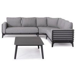 ΣΕΤ ΣΑΛΟΝΙ ΕΞ.ΧΩΡΟΥ 4ΤΜΧ ORION CORNER HM6191.01 ΣΚΟΥΡΟ ΓΚΡΙ ΑΛΟΥΜΙΝΙΟ & OLEFIN