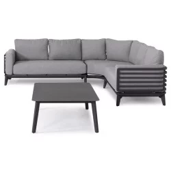 ΣΕΤ ΣΑΛΟΝΙ ΕΞ.ΧΩΡΟΥ 4ΤΜΧ ORION CORNER HM6191.01 ΣΚΟΥΡΟ ΓΚΡΙ ΑΛΟΥΜΙΝΙΟ & OLEFIN