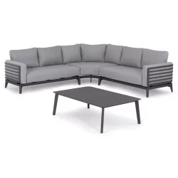 ΣΕΤ ΣΑΛΟΝΙ ΕΞ.ΧΩΡΟΥ 4ΤΜΧ ORION CORNER HM6191.01 ΣΚΟΥΡΟ ΓΚΡΙ ΑΛΟΥΜΙΝΙΟ & OLEFIN