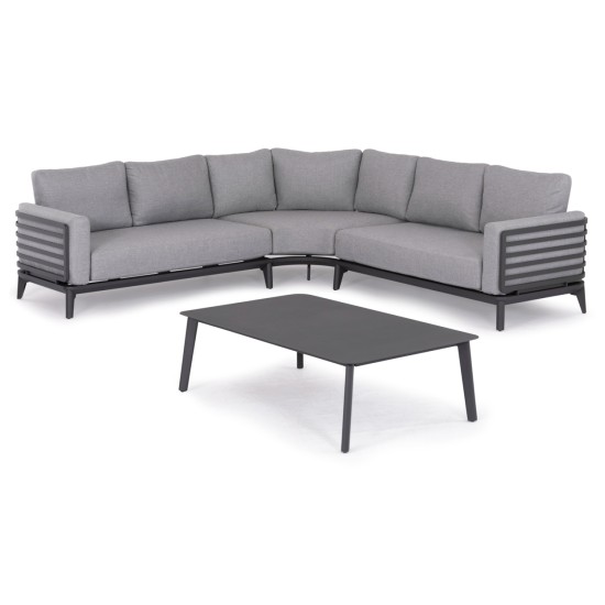 ΣΕΤ ΣΑΛΟΝΙ ΕΞ.ΧΩΡΟΥ 4ΤΜΧ ORION CORNER HM6191.01 ΣΚΟΥΡΟ ΓΚΡΙ ΑΛΟΥΜΙΝΙΟ & OLEFIN