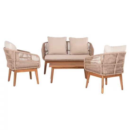 ΣΕΤ ΣΑΛΟΝΙ ΕΞ.ΧΩΡΟΥ 4ΤΜΧ FRANKY HM6231 ΞΥΛΟ ΑΚΑΚΙΑΣ-ΜΕΤΑΛΛΟ-ΣΧΟΙΝΙ