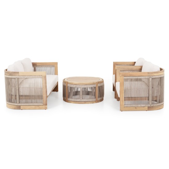 ΣΕΤ ΣΑΛΟΝΙ ΕΞ.ΧΩΡΟΥ 4ΤΜΧ ΣΕΙΡΑ ODYSSEY ΗΜ6264 ΞΥΛΟ ΑΚΑΚΙΑΣ-ΣΧΟΙΝΙ-ΜΠΕΖ ΥΦΑΣΜΑ