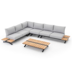 ΣΕΤ ΣΑΛΟΝΙ ΕΞ.ΧΩΡΟΥ 5ΤΜΧ MEILANI HM6190 ΑΛΟΥΜΙΝΙΟ-ΞΥΛΟ ΕΥΚΑΛΥΠΤΟΥ-ΣΧΟΙΝΙ