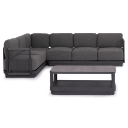 ΣΕΤ ΣΑΛΟΝΙ ΓΩΝΙΑ 3ΤΜΧ ELYSIA HM6187.01 ΣΚΟΥΡΟ ΓΚΡΙ ΑΛΟΥΜΙΝΙΟ-ΣΧΟΙΝΙ-P.E.ΥΦΑΣΜΑ