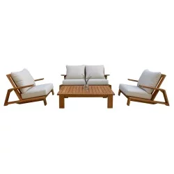 ΣΕΤ ΣΑΛΟΝΙ LOUNGE 4ΤΜΧ MIREX HM6521 ΞΥΛΟ ΑΚΑΚΙΑΣ--ΠΟΛΥΕΣΤΕΡΙΚΑ ΜΑΞΙΛΑΡΙΑ ΕΚΡΟΥ
