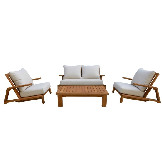 ΣΕΤ ΣΑΛΟΝΙ LOUNGE 4ΤΜΧ MIREX HM6521 ΞΥΛΟ ΑΚΑΚΙΑΣ--ΠΟΛΥΕΣΤΕΡΙΚΑ ΜΑΞΙΛΑΡΙΑ ΕΚΡΟΥ
