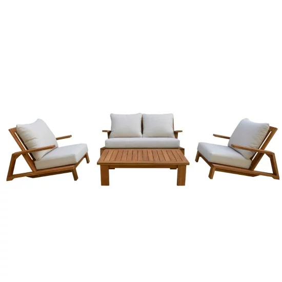 ΣΕΤ ΣΑΛΟΝΙ LOUNGE 4ΤΜΧ MIREX HM6521 ΞΥΛΟ ΑΚΑΚΙΑΣ--ΠΟΛΥΕΣΤΕΡΙΚΑ ΜΑΞΙΛΑΡΙΑ ΕΚΡΟΥ