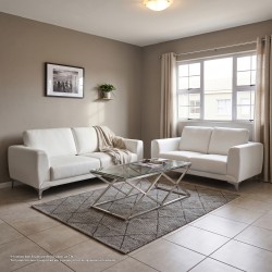 ΣΕΤ ΣΑΛΟΝΙΟΥ 2ΤΜΧ KENZIE ΜΕ ΛΕΥΚΟ PU HM11284.02