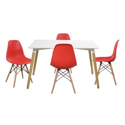 ΣΕΤ ΤΡΑΠΕΖΑΡΙΑ 5Τ ΤΡΑΠΕΖΙ MINIMAL 120x80x73 cm-TWIST ΚΟΚΚΙΝ HM10080.04