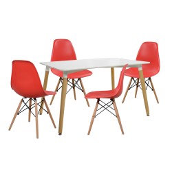 ΣΕΤ ΤΡΑΠΕΖΑΡΙΑ 5Τ ΤΡΑΠΕΖΙ MINIMAL 120x80x73 cm-TWIST ΚΟΚΚΙΝ HM10080.04