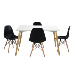 ΣΕΤ ΤΡΑΠΕΖΑΡΙΑ 5Τ ΤΡΑΠΕΖΙ MINIMAL 120Χ80-TWIST ΛΕΥΚΕΣ HM10080.01