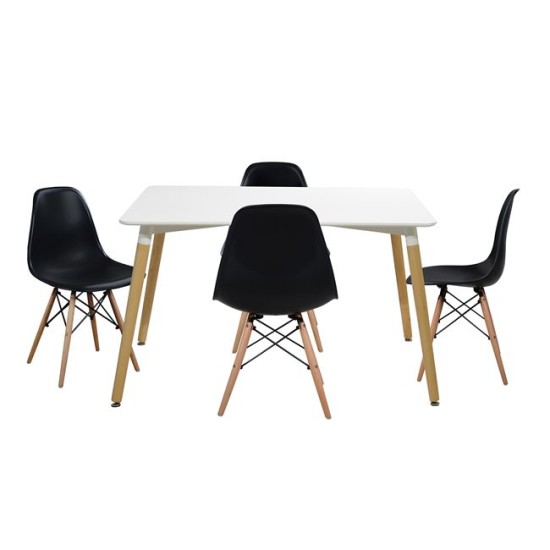 ΣΕΤ ΤΡΑΠΕΖΑΡΙΑ 5Τ ΤΡΑΠΕΖΙ MINIMAL 120Χ80-TWIST ΛΕΥΚΕΣ HM10080.01