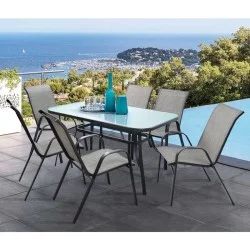 ΣΕΤ ΤΡΑΠΕΖΑΡΙΑ 7ΤΜΧ 1 ΤΡΑΠΕΖΙ 150Χ90+6ΚΑΡΕΚΛΕΣ ΚΑΦΕ HM5119.02