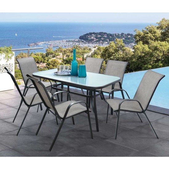 ΣΕΤ ΤΡΑΠΕΖΑΡΙΑ 7ΤΜΧ 1 ΤΡΑΠΕΖΙ 150Χ90+6ΚΑΡΕΚΛΕΣ ΚΑΦΕ HM5119.02