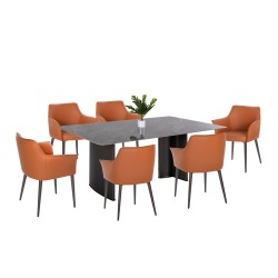 ΣΕΤ ΤΡΑΠΕΖΑΡΙΑ ΕΣΩΤΕΡΙΚΟΥ ΧΩΡΟΥ 7ΤΜΧ HM21042 ΤΡΑΠΕΖΙ PAOLO & 6 ΠΟΛΥΘΡΟΝΑΚΙΑ GAZER