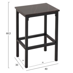 ΣΕΤ ΤΡΑΠΕΖΑΡΙΑ ΜΠΑΡ 5ΤΜΧ BOXY HM9882.13 ΜΑΥΡΟ ΜΕΤΑΛΛΟ-ΜΕΛΑΜΙΝΗ ΜΑΥΡΟ ΜΑΡΜΑΡΟ