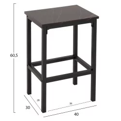 ΣΕΤ ΤΡΑΠΕΖΑΡΙΑ ΜΠΑΡ 5ΤΜΧ BOXY HM9882.13 ΜΑΥΡΟ ΜΕΤΑΛΛΟ-ΜΕΛΑΜΙΝΗ ΜΑΥΡΟ ΜΑΡΜΑΡΟ