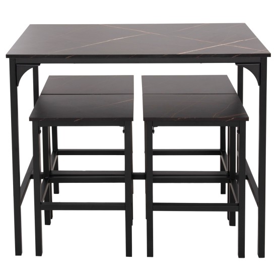 ΣΕΤ ΤΡΑΠΕΖΑΡΙΑ ΜΠΑΡ 5ΤΜΧ BOXY HM9882.13 ΜΑΥΡΟ ΜΕΤΑΛΛΟ-ΜΕΛΑΜΙΝΗ ΜΑΥΡΟ ΜΑΡΜΑΡΟ