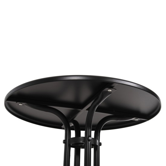 ΣΕΤ ΤΡΑΠΕΖΑΡΙΑΣ 3ΤΜΧ LINO HM10728 2 ΜΕΤΑΛ. ΚΑΡΕΚΛΕΣ--ΣΤΡΟΓΓΥΛΟ ΤΡΑΠΕΖΙ Φ60εκ ΜΑΥΡΟ