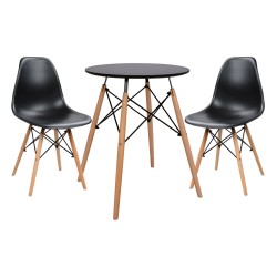 ΣΕΤ ΤΡΑΠΕΖΑΡΙΑΣ 3ΤΜΧ TWIST HM21371 ΣΤΡΟΓΓΥΛΟ ΤΡΑΠΕΖΙ Φ60 & 2 ΚΑΡΕΚΛΕΣ ΣΕ ΜΑΥΡΟ