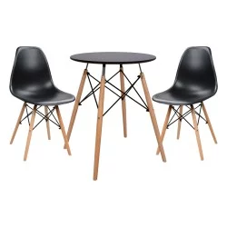 ΣΕΤ ΤΡΑΠΕΖΑΡΙΑΣ 3ΤΜΧ TWIST HM21371 ΣΤΡΟΓΓΥΛΟ ΤΡΑΠΕΖΙ Φ60 & 2 ΚΑΡΕΚΛΕΣ ΣΕ ΜΑΥΡΟ