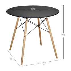 ΣΕΤ ΤΡΑΠΕΖΑΡΙΑΣ 3ΤΜΧ TWIST HM21373 ΣΤΡΟΓΓΥΛΟ ΤΡΑΠΕΖΙ Φ80 & 2 ΚΑΡΕΚΛΕΣ ΣΕ ΜΑΥΡΟ