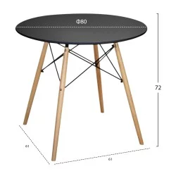 ΣΕΤ ΤΡΑΠΕΖΑΡΙΑΣ 3ΤΜΧ TWIST HM21373 ΣΤΡΟΓΓΥΛΟ ΤΡΑΠΕΖΙ Φ80 & 2 ΚΑΡΕΚΛΕΣ ΣΕ ΜΑΥΡΟ