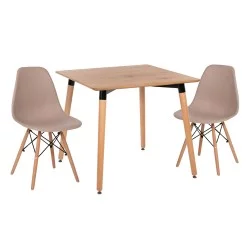 ΣΕΤ ΤΡΑΠΕΖΑΡΙΑΣ 3ΤΜΧ TWIST HM21379 ΤΕΤΡΑΓΩΝΟ ΤΡΑΠΕΖΙ--2 ΚΑΡΕΚΛΕΣ ΣΕ ΚΑΠΟΥΤΣΙΝΟ