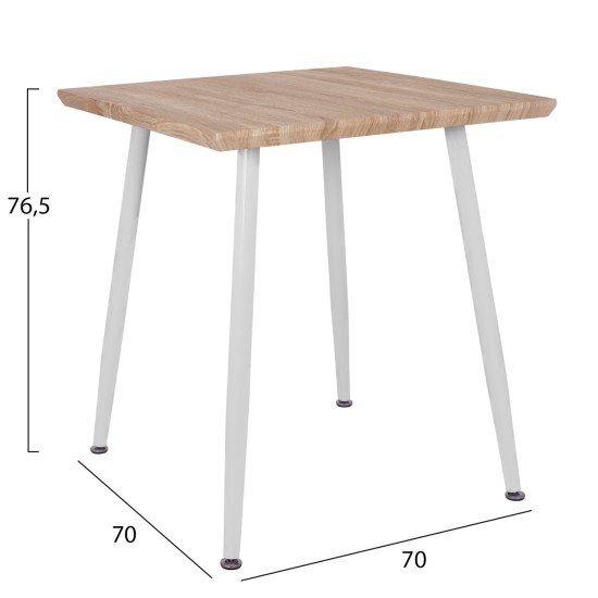 ΣΕΤ ΤΡΑΠΕΖΑΡΙΑΣ 3ΤΜΧ PALOMA HM21380.01 ΤΕΤΡΑΓΩΝΟ ΤΡΑΠΕΖΙ & 2 ΚΑΡΕΚΛΕΣ ΣΕ ΛΕΥΚΟ