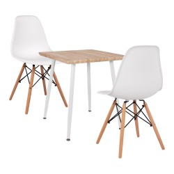 ΣΕΤ ΤΡΑΠΕΖΑΡΙΑΣ 3ΤΜΧ PALOMA HM21380.01 ΤΕΤΡΑΓΩΝΟ ΤΡΑΠΕΖΙ & 2 ΚΑΡΕΚΛΕΣ ΣΕ ΛΕΥΚΟ