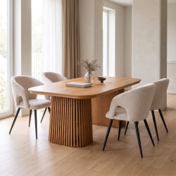 ΣΕΤ ΤΡΑΠΕΖΑΡΙΑΣ 5ΤΜΧ ΕΠΕΚΤΕΙΝΟΜΕΝΟ VERLO HM12106.03 MDF--ΥΦΑΣΜΑ TAUPE