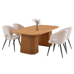 ΣΕΤ ΤΡΑΠΕΖΑΡΙΑΣ 5ΤΜΧ ΕΠΕΚΤΕΙΝΟΜΕΝΟ VERLO HM12106.03 MDF--ΥΦΑΣΜΑ TAUPE