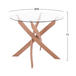 ΣΕΤ ΤΡΑΠΕΖΑΡΙΑΣ 5ΤΜΧ ΕΣ.ΧΩΡΟΥ JAFARU HM10885.12 ΣΤΡΟΓΓΥΛΟ ΤΡΑΠΕΖΙ Φ90 & 4 ΚΑΡΕΚΛΕΣ--ΜΠΕΖ