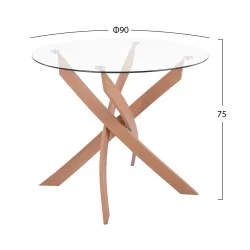 ΣΕΤ ΤΡΑΠΕΖΑΡΙΑΣ 5ΤΜΧ ΕΣ.ΧΩΡΟΥ JAFARU HM10885.12 ΣΤΡΟΓΓΥΛΟ ΤΡΑΠΕΖΙ Φ90 & 4 ΚΑΡΕΚΛΕΣ--ΜΠΕΖ