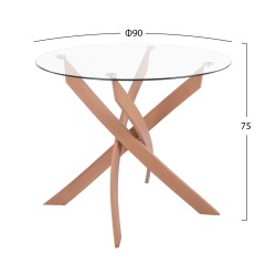 ΣΕΤ ΤΡΑΠΕΖΑΡΙΑΣ 5ΤΜΧ ΕΣ.ΧΩΡΟΥ JAFARU HM10885.12 ΣΤΡΟΓΓΥΛΟ ΤΡΑΠΕΖΙ Φ90 & 4 ΚΑΡΕΚΛΕΣ--ΜΠΕΖ