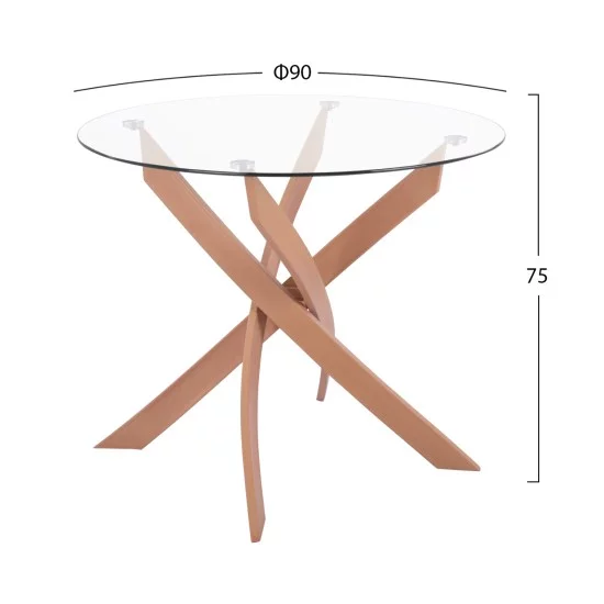 ΣΕΤ ΤΡΑΠΕΖΑΡΙΑΣ 5ΤΜΧ ΕΣ.ΧΩΡΟΥ JAFARU HM10885.12 ΣΤΡΟΓΓΥΛΟ ΤΡΑΠΕΖΙ Φ90 & 4 ΚΑΡΕΚΛΕΣ--ΜΠΕΖ