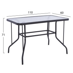 ΣΕΤ ΤΡΑΠΕΖΑΡΙΑΣ 5ΤΜΧ ΕΞ.ΧΩΡΟΥ ADAM HM10873.02 ΜΕΤΑΛΛΟ & WICKER ΣΕ ΓΚΡΙ
