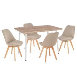 ΣΕΤ ΤΡΑΠΕΖΑΡΙΑΣ 5ΤΜΧ PALOMA HM10382 MDF TOP ΣΕ SONAMA--ΜΠΕΖ ΚΑΡΕΚΛΕΣ