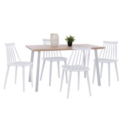 ΣΕΤ ΤΡΑΠΕΖΑΡΙΑΣ 5ΤΜΧ OFIRA HM10634 MDF TOP ΣΕ SONAMA--ΛΕΥΚΕΣ ΚΑΡΕΚΛΕΣ